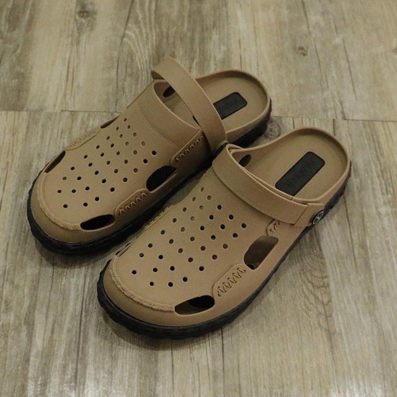 

Мужские сандалии-шлепанцы двойного назначения, плоские дышащие сандалии, новая летняя уличная пляжная обувь для походов, сандалии для мужчин, Sandalias De Hombre 39