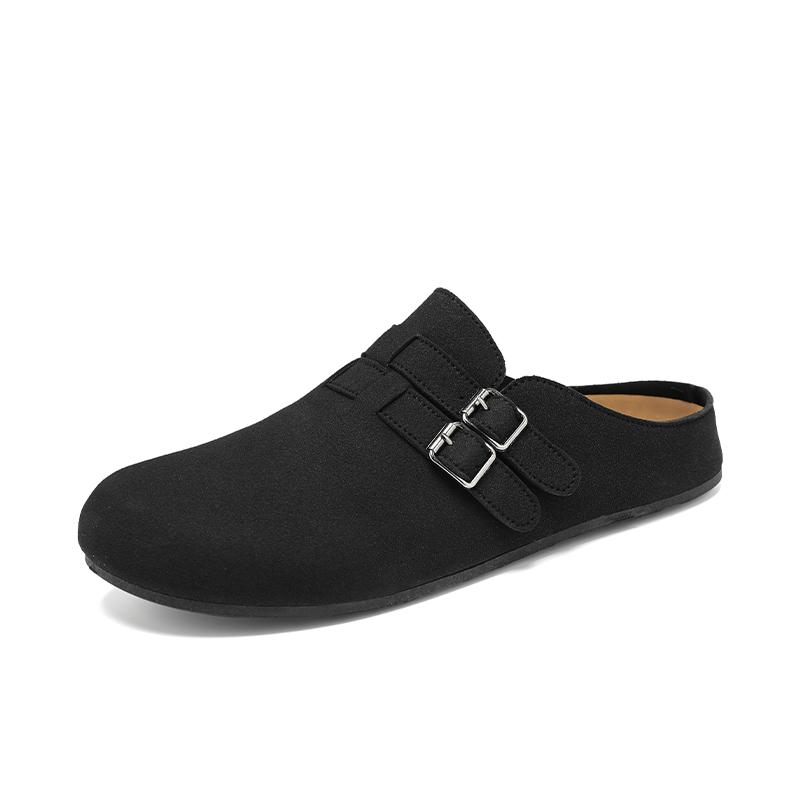 

Легкие кожаные полуботинки для мужчин Мюли Без задника Лоферы Тапочки Полузакрытые повседневные туфли Мужские шлепанцы Уличные слипоны Балетки 39