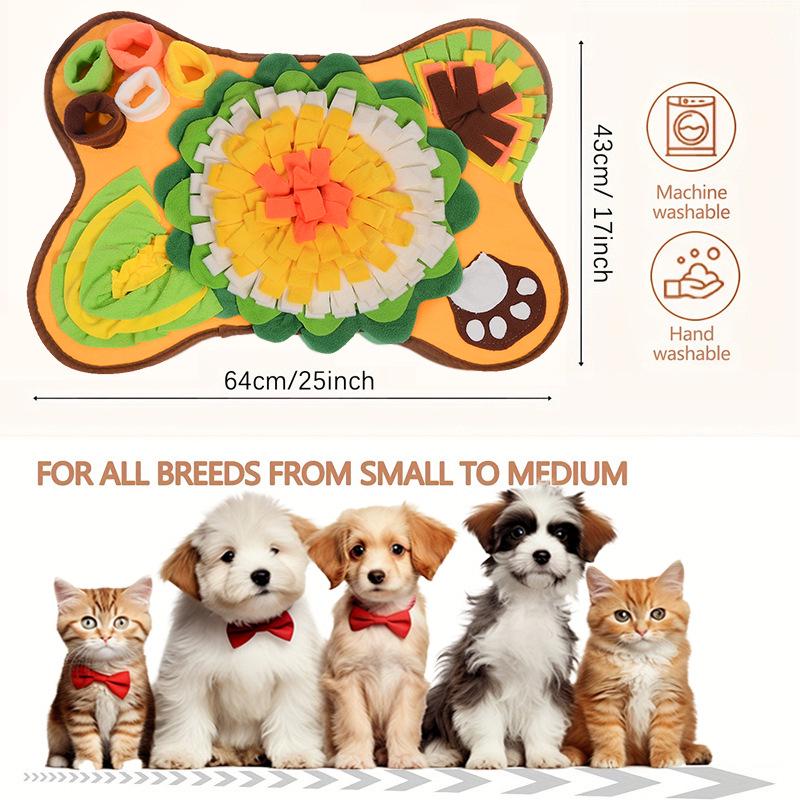 Bone-Shaped Dog Sniffing Mat: Olfactory Training & Puzzle Slow Feeder Toy