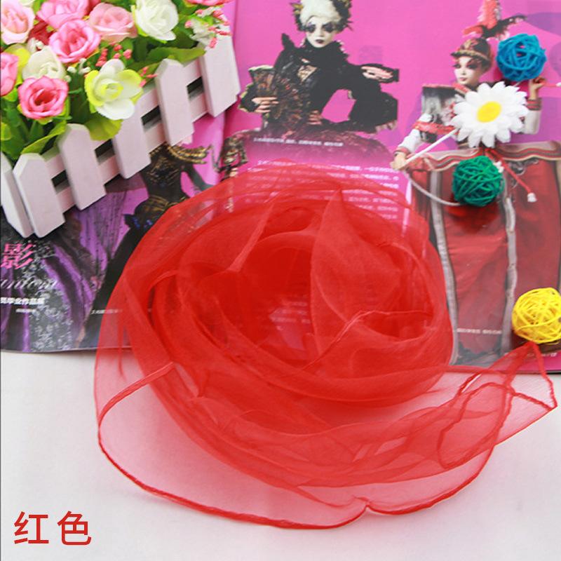 Solid Color Chiffon Small Silk Scarf Performance Dance New Style Small Square Scarf Candy Color Silk Scarf Windproof Scarves