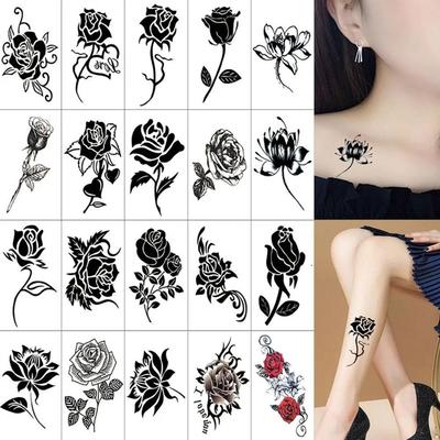 20/50pcs Waterproof Tattoo Stickers Sexy Simulation Collarbone Stickers Tattoo Butterfly Flower K9U6