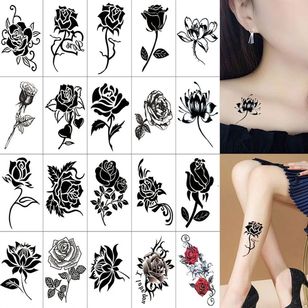 20/50pcs Waterproof Tattoo Stickers Sexy Simulation Collarbone Stickers Tattoo Butterfly Flower K9U6