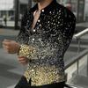 Chemise Homme à Col Jaune Imprimé Cachemire Diamant Floral Multicolore Manches Longues Boutonnée