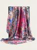 Satin Square Scarf Women Paisley Hijab Elegant  Print Silk Neckerchief Shawl Wraps Headband Handle Hair Accessories Bandana