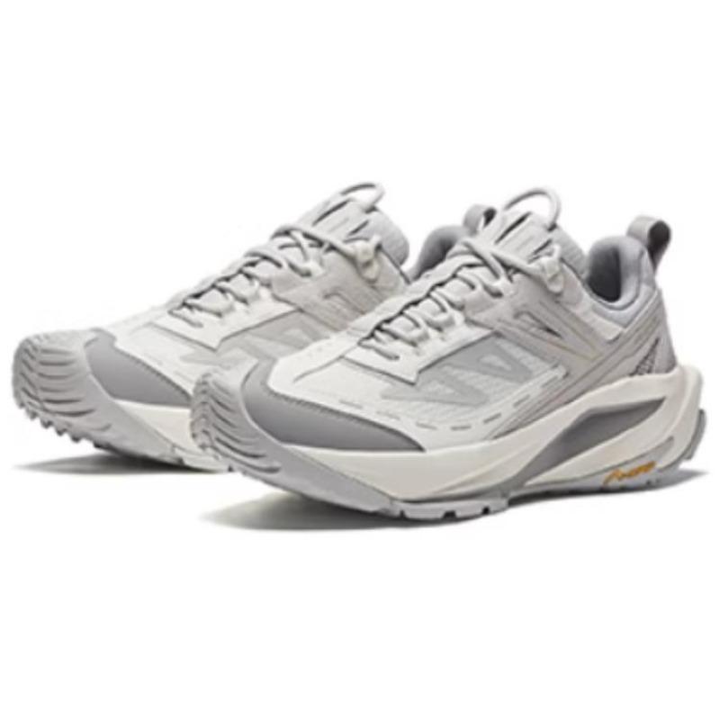 Anta Tracking Comfortable Casual Shock Absorbing Slip Resistant Durable Low Top Hiking Shoes Men Hiking Shoes Gray White 912445586-1