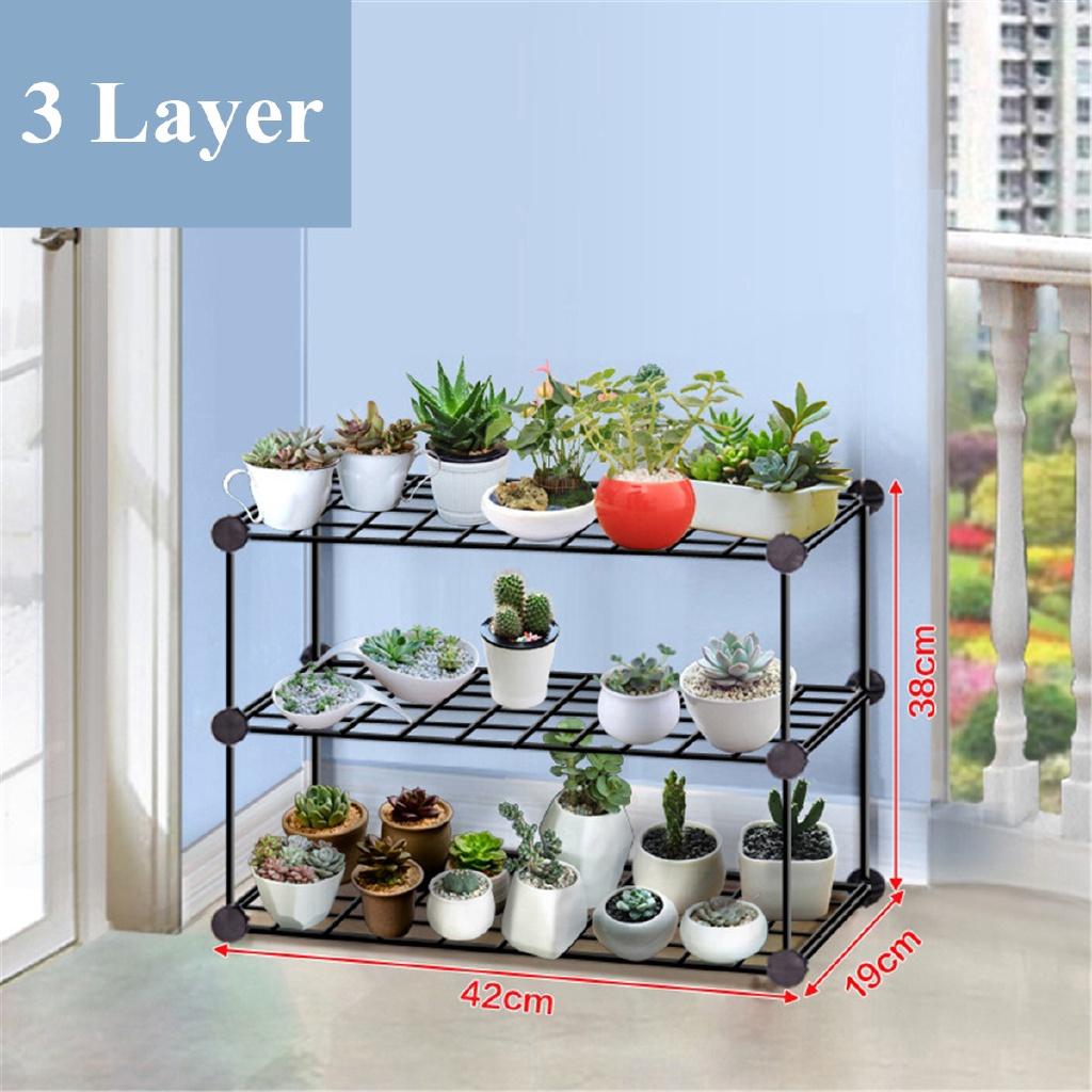 3/4/5vrstvý kovaný železný vícevrstvý stojan na rostliny Sukulentní police Stojan Balkon Jednoduchá zahradní police na květináče