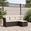 VidaXL Garden Furniture 4 Pcs with Brown Cushions Braided Resin, Outdoor Sofa Set, Sofa Set 3325259