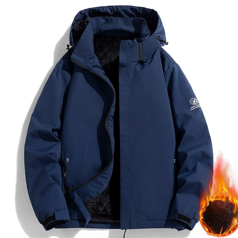 Νέο Ανδρικό Αθλητικό και Καθημερινό Μπουφάν Μπουφάν για Φθινόπωρο και Χειμώνα, Υπαίθρια Ορειβασία, Αντιανεμικό, Μοντέρνο Μονόχρωμο και Ευέλικτο