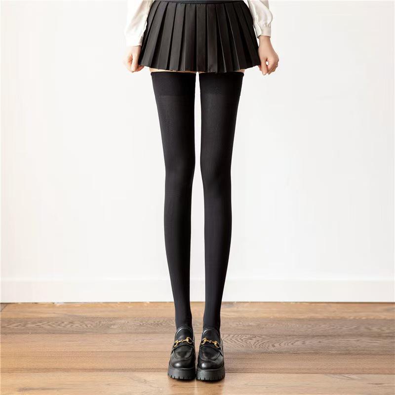 

Самые продаваемые черные силиконовые нескользящие чулки выше колена для похудения икр и бедер для женщин - Удобные полиэстеровые длинные гольфы Non-slip Dotted