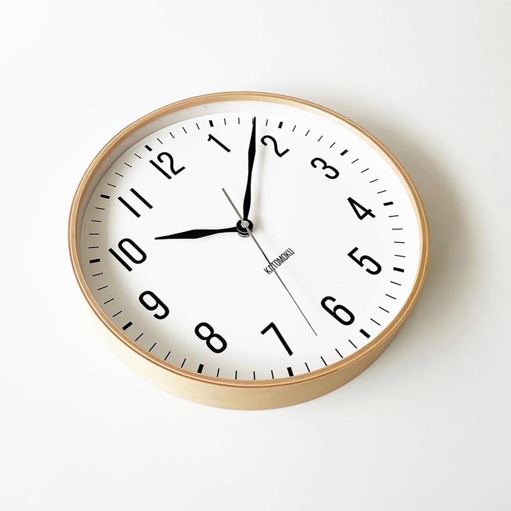 KATOMOKU plywood clock 19 Natural wall clock with continuous second hand km-111NA 304mm (quartz clock)