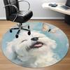 1PC Puppy Butterfly Office Round Area Rug,  Mat Suitable ForOffice, Under Office Chairs Bedroom Living Room Home Decor, Room Deco