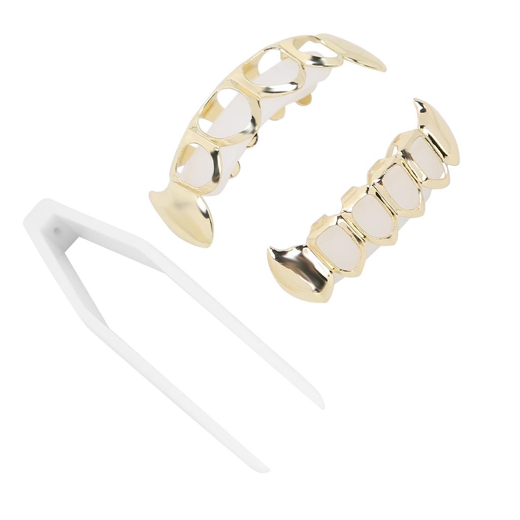 Hollow Plating Teeth Brace Fashionable Metal Teeth Decoration Jewelry for Party