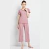 Japanese Summer Ladies Cotton Modal Short-sleeved Nine-point Pants Suit Home Service Suit Women's Large Size Home
