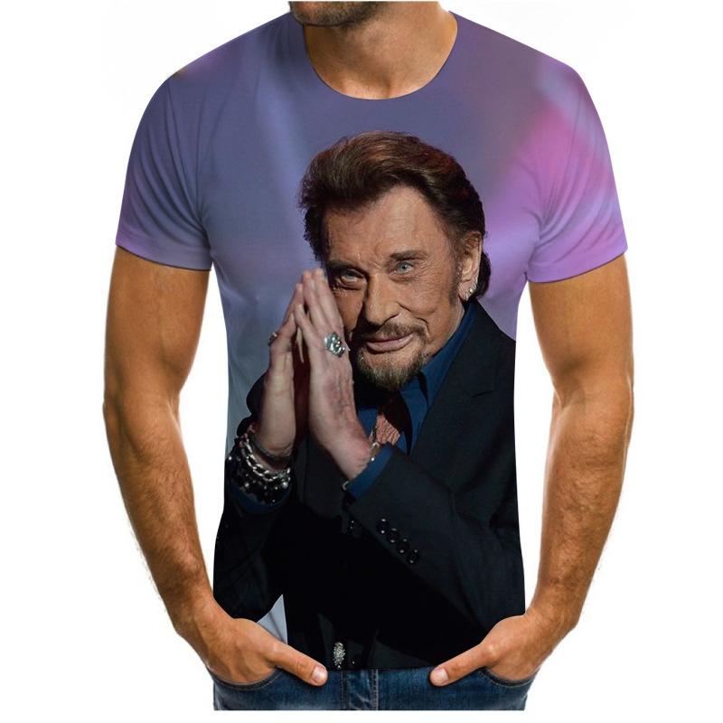 Round Neck 3D Character Pattern Print T-shirts Casual Short Sleeved Men's T-shirts - Soft Medium Stretch Polyester Fabric Summer Relaxed Fit Clothing