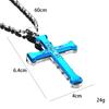 Dark Knight Men'S Cross Pendant With Diamond Silver Gold Black Domineering Pendant Necklace