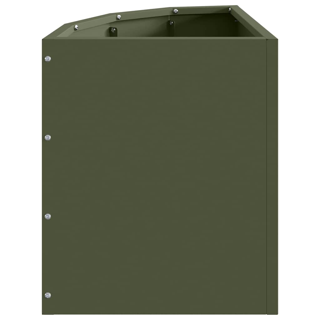 Corner Planter Olive Green 30 X 30 X 35 Cm Steel