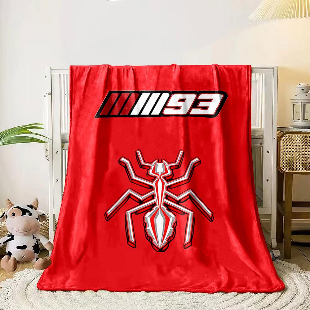

A red ant graphic and stylized 93 with bold red, white, and black design. for all seasons blanket lunch break throw gift 80cm x 120cm