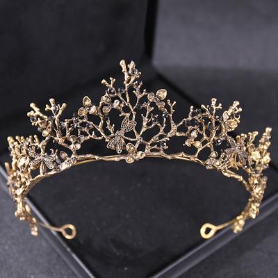 Corona di Cristallo Barocco Farfalla Tiara Strass Ballo Diadema Fascia per Capelli Accessori per Capelli da Sposa Gioielli Corona Tiara Regalo