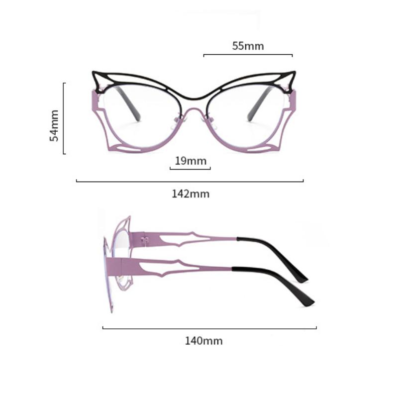 Fashion Vintage Cat Eye Women Anti-blue Light Big Frame Butterfly Frame Men Computer Eyeglasses