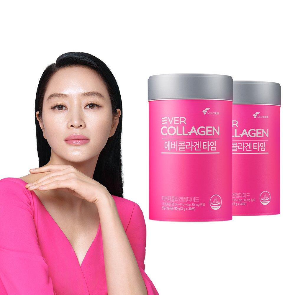 [30 packs x 2 bottles] EVER COLLAGEN Time 60-day supply of low-molecular collagen peptide 100% apple flavor