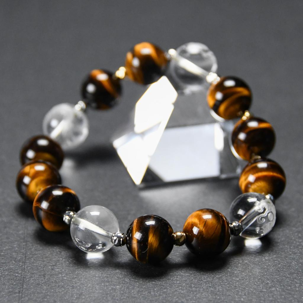 Jewelry Town Shosenkyo Tiger Eye Bracelet with Four Gods Engraved 12mm Tiger Eye Power Natural Good and Feng Shui [Eigado] Crystal, Beads, Stone,