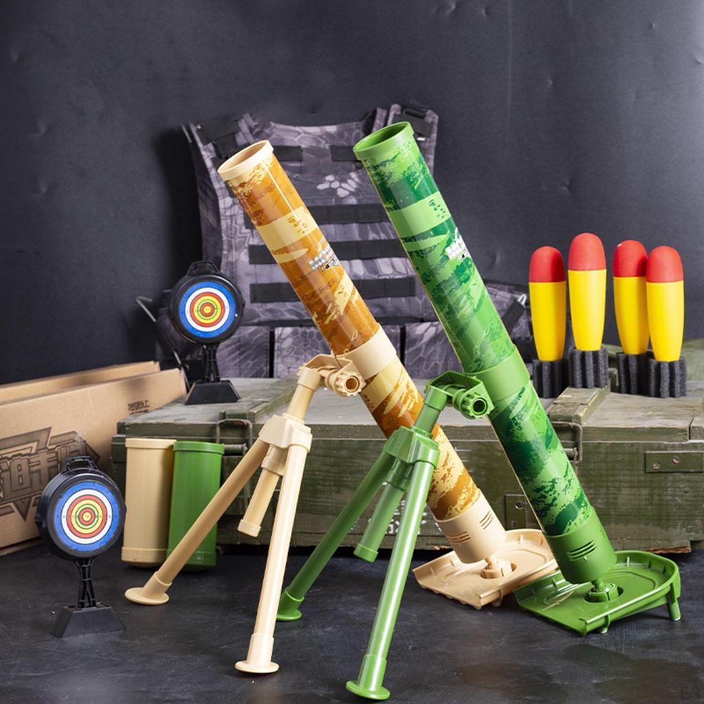 Mortar Launcher Playset Rocket Set with 5 Foam Shells, Soft, for 6-12 Years Old