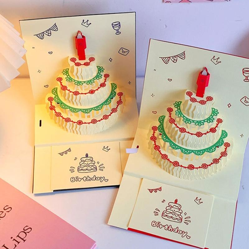 Musical Birthday Greeting Cards 3d Pop Up Gift Card With Led Music Gift Cards With Envelope Wedding Decorations For Tables