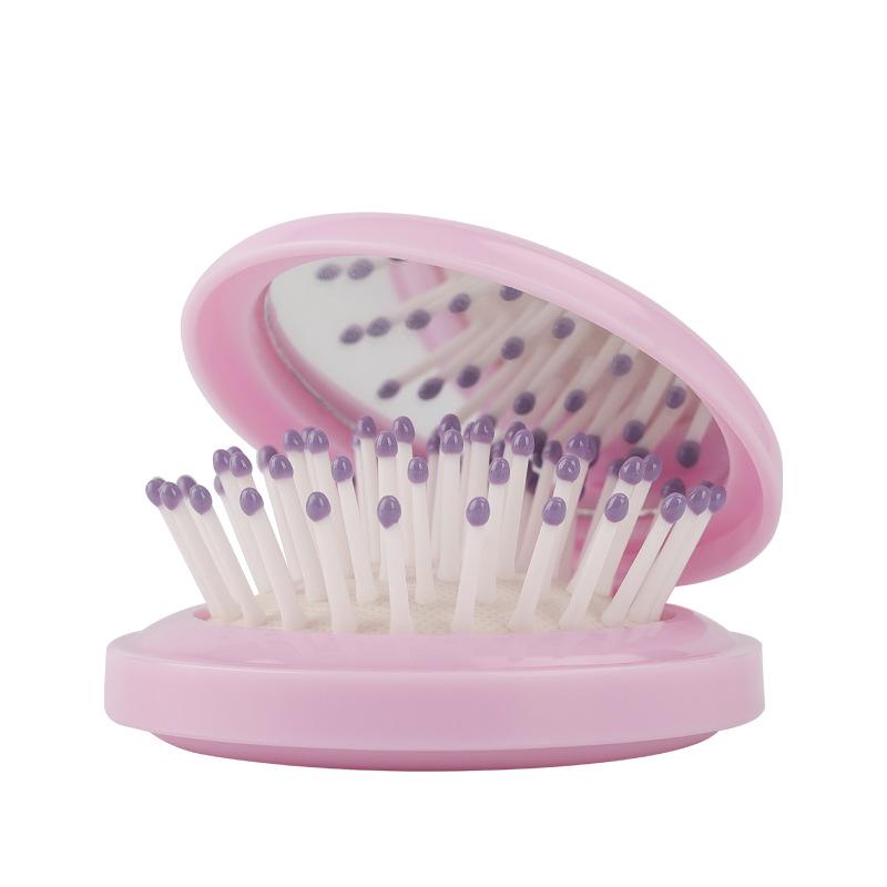 Huiyun Portable Macaron Air Cushion Comb with Folding Mirror - Hair-Smoothing, No-Tangle, Massage, Customizable Logo