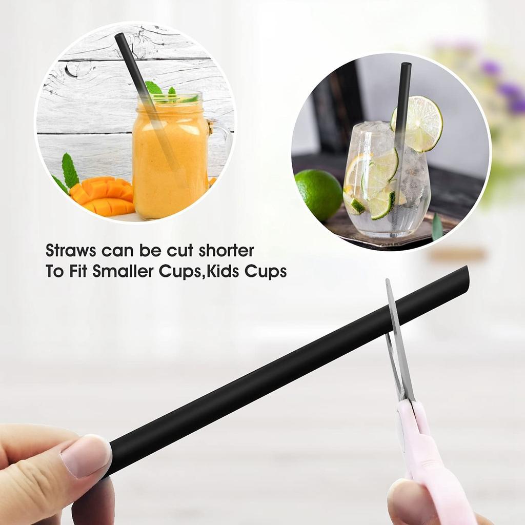 100-piece Plastic Straws Disposable Smoothie Straws Are Suitable For Pearl Milk Tea Drinks