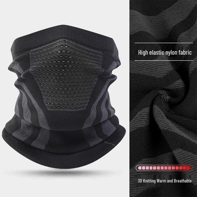 Windproof Knitted Cycling Neck Gaiter: Warm Ski Mask with Ear Protection