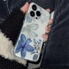 Phone Case For Iphone 17E 16E 15 Plus 17 Air 16 14 13 12 11 Pro Max Protective Shell Blue And White Lilies Cover