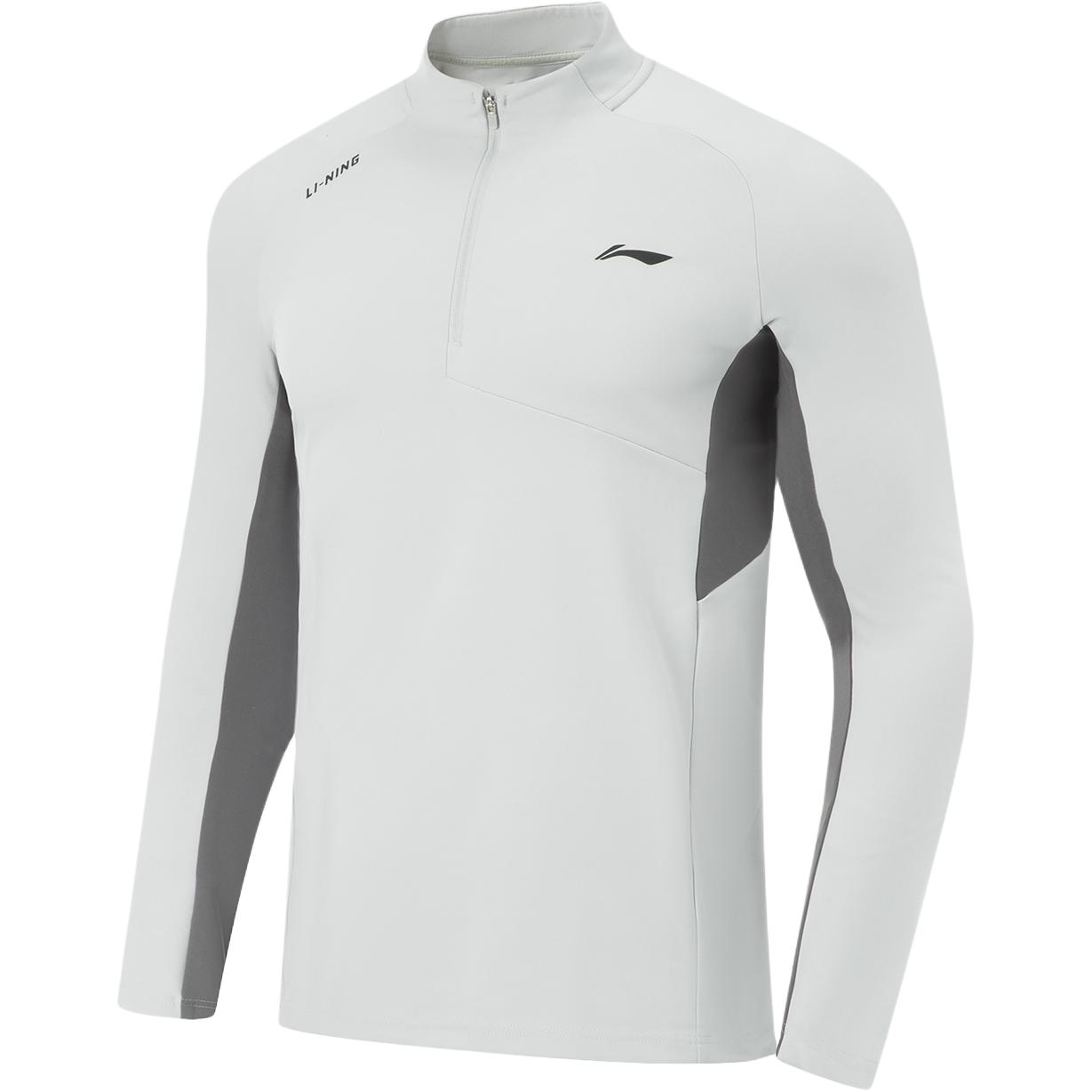 

Li Ning Серия Фитнес Быстросохнущая Прохладная Футболка с Логотипом и Воротником-стойкой Мужские Топы Кристально-серый ATLV313-1 XXL
