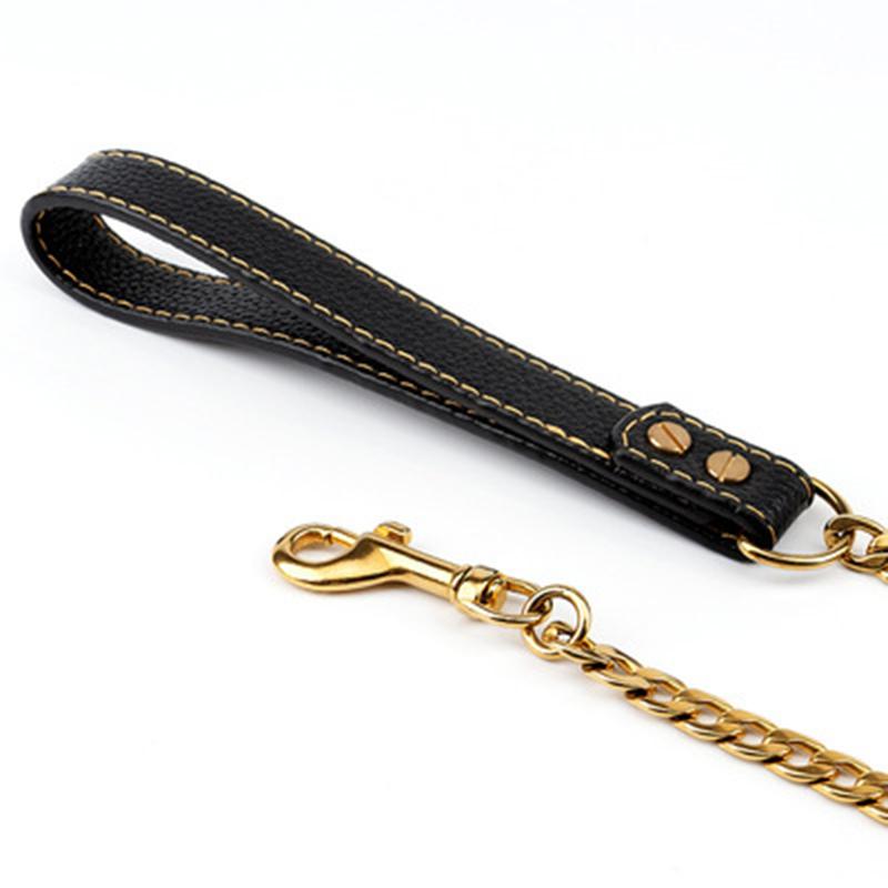 14MM 304 Stainless Steel Dog Chain Collar And Leash Super Strong Dog Metal Collar Choke Silver Gold Pet Lead Rope For Party Show