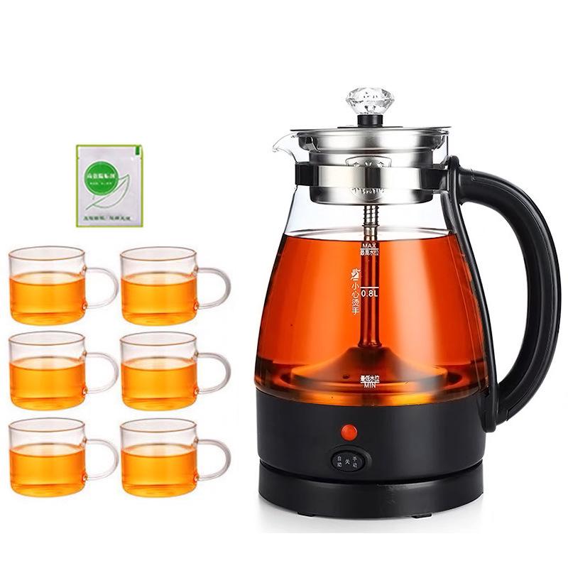 Electric Glass Spray Tea Maker, Large Capacity Steaming Kettle, Black Tea Health Pot