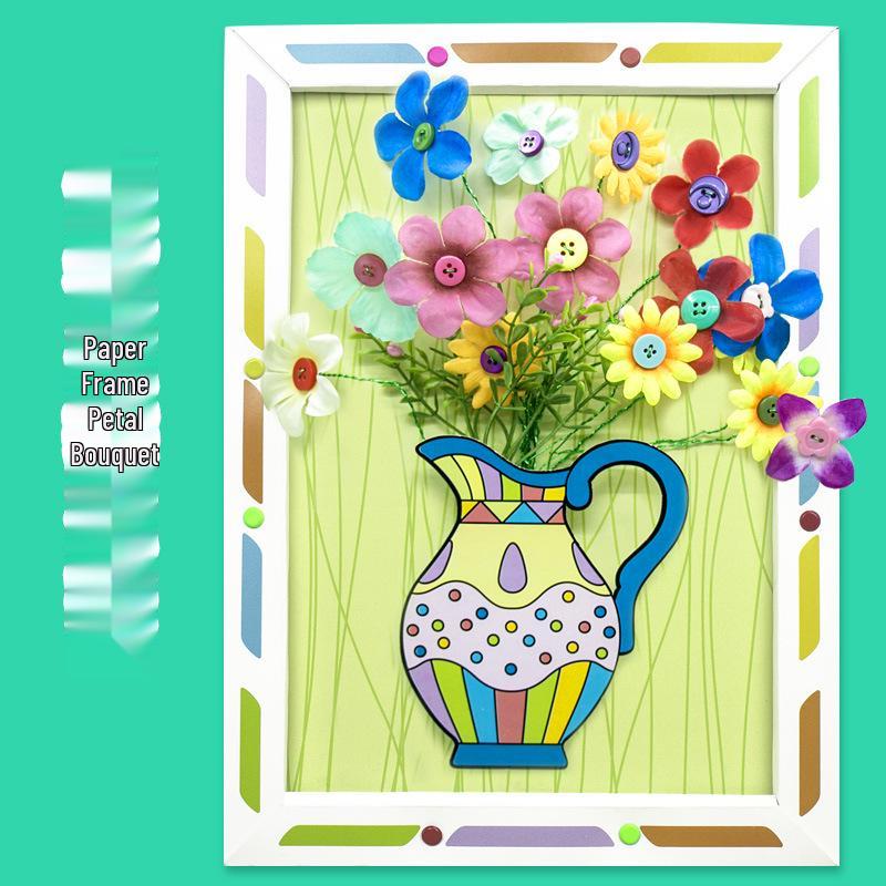 Kids' DIY Pipe Cleaner Flower Bouquet Kit - Ideal for Kindergarten Crafts & Holiday Gifts