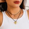 Accessories Black Rope Small Heart Pull Sweet Cool Choker Punk Personality Retro Collar Flannel Necklace