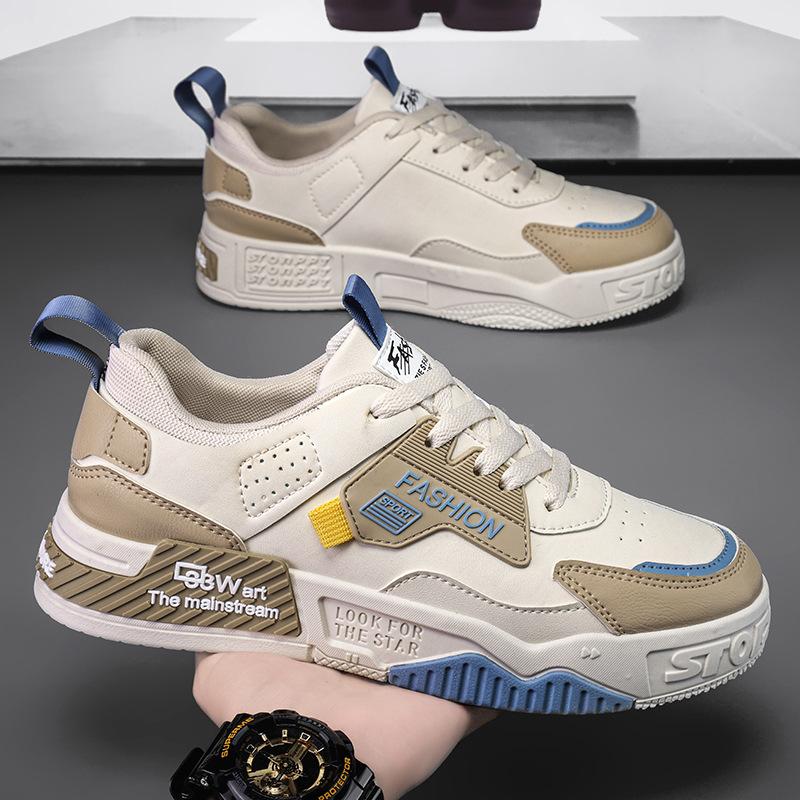 Men's Shoes Summer New Sports and Leisure Board Shoes Trendy Versatile Shoes White Shoes Men's Thick Soles