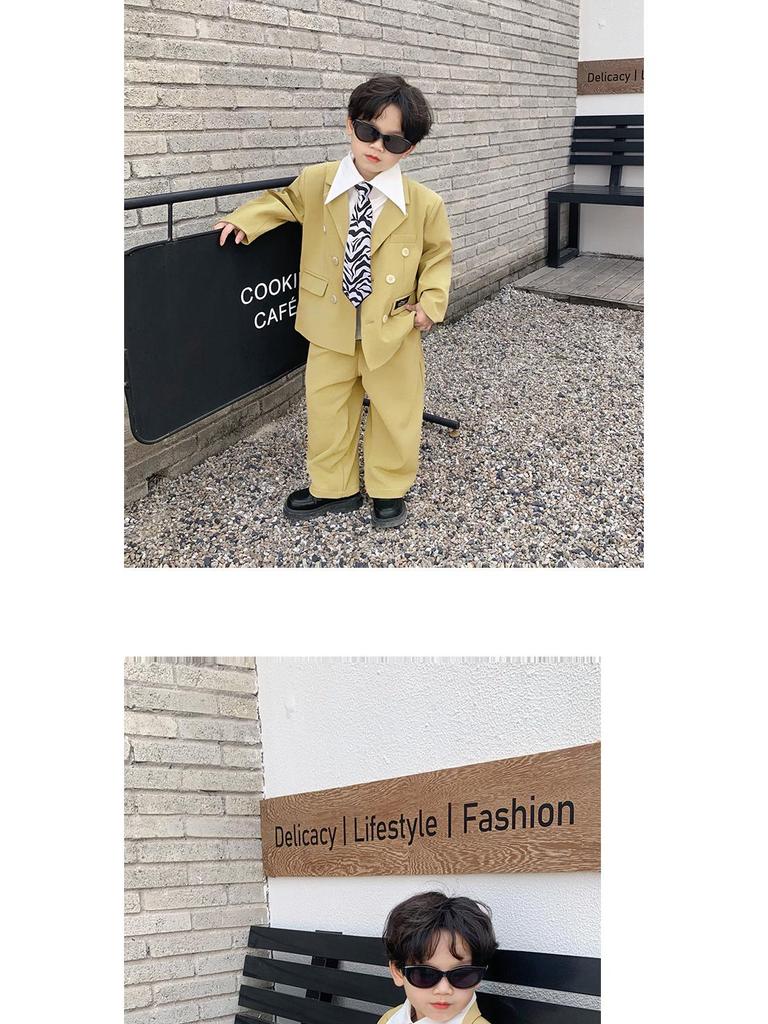 Boys' Suit Set 2023 Spring/Autumn: Stylish Korean-Influenced Casual Jacket for Kids