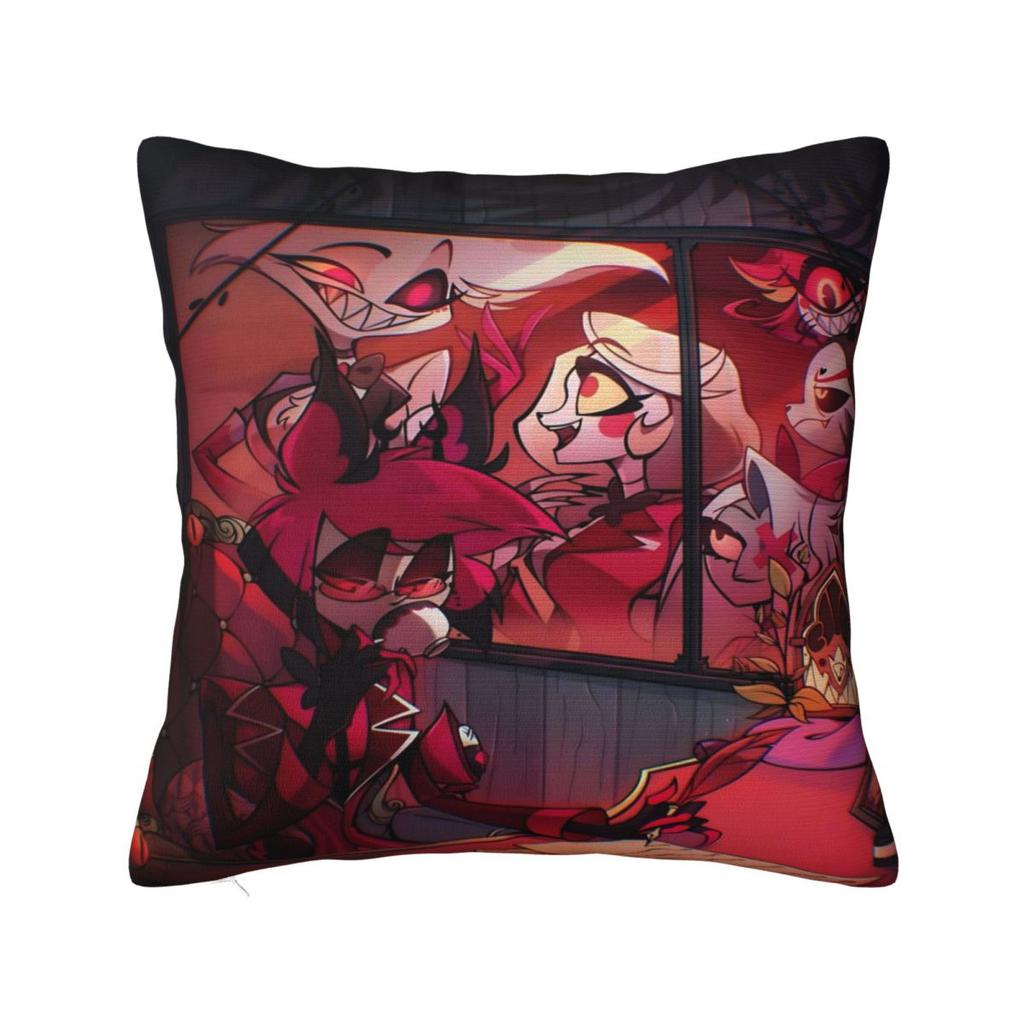 Cartoon H-Hazbin Hotels Pillow Cover Square Pillow Case Cushion Cover Funny Custom Diy Pillowcases For Sofa Bedroom Home Decor