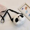 Panda Head Crossbody Bag Versatile Cute Plush Bag Cartoon Shoulder Bag