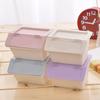 Caja de Almacenamiento Apilable Organizador de Maquillaje Cosméticos Mini Cajas de Snacks de Escritorio con Tapa para Escuela Oficina Contenedor de Almacenamiento Caja Apilable