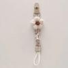 Plaid Flower Dummy Nipple Holder Plastic Embroidery Pacifier Clips Charm Baby Pacifier Chain  Girls