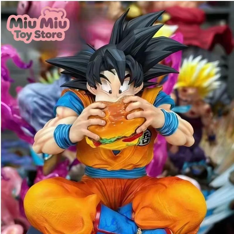 JT Statue Dragon Ball Son Goku Figure Goku Eat Hamburger 15cm/5.91inch Pvc Action Figures Collection Model Toys Gifts
