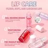 4pcs Lip Gloss Makeup Set, Roller Ball Transparent Lip Oil, Moisturizing, Glossy Makeup Effect, Conv