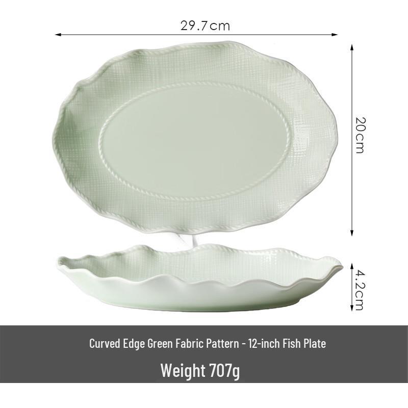 

Elegant Chinese Ceramic Curved Edge Fish Plate