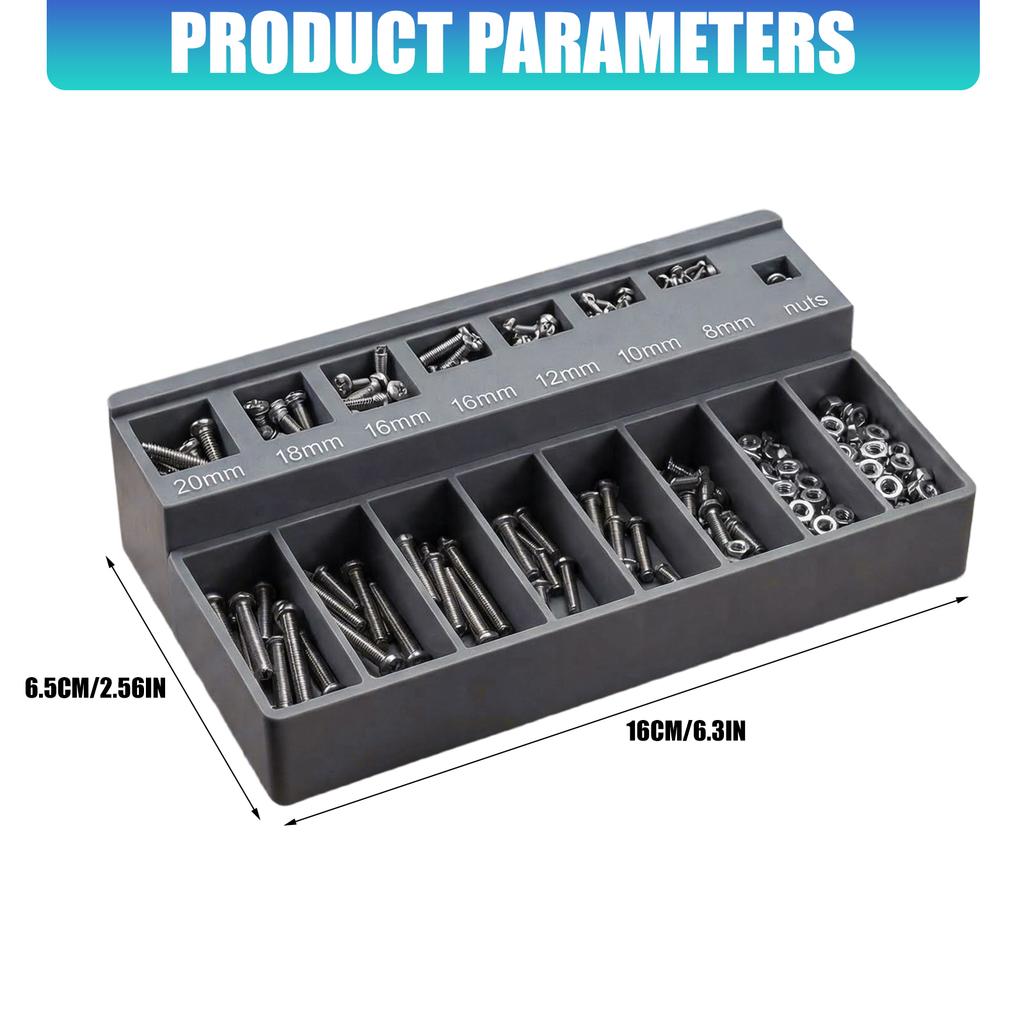 Easy Access Sorter Tray Car Bolt Screw Organizer Feature Robust ABS Construction For Vehicles Hardware Nuts Sorter