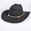 Popolare Cappello di Paglia Classico Western da Cowboy Estivo Vuoto con Ampia Tesa Cappello da Sole Cappello di Paglia Intrecciato a Mano