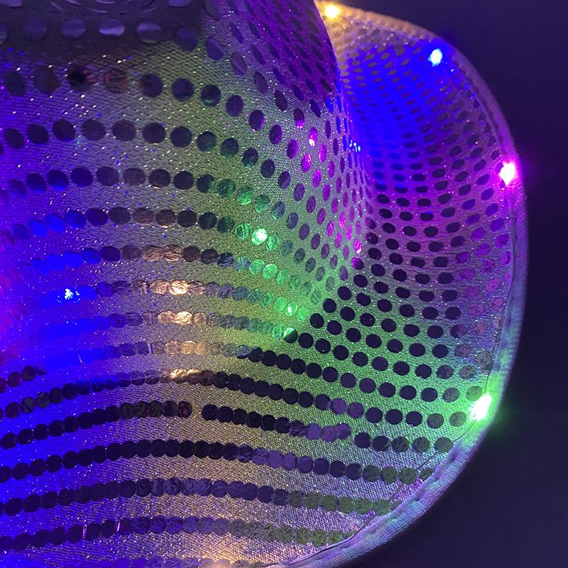 Blinky LED Light Cowboy Cowgirl Hat Flashing Cap Glowing Hat Carnival Men Women Bachelorette Party Wedding Bridal Supplies