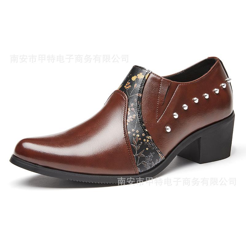 Designer Men Shoes Fashion Pointed Leather Shoe Business Dress Shoe Height Increasing Leather Shoes Luxury Wedding Shoes for Men