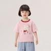 Girls Sweet Cartoon Print Short Sleeve T Shirt Summer Block Round Neck Cute Baby Top